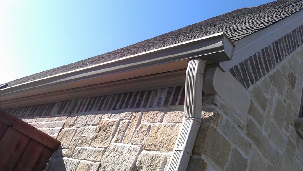 steep roof with gutters